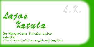 lajos katula business card